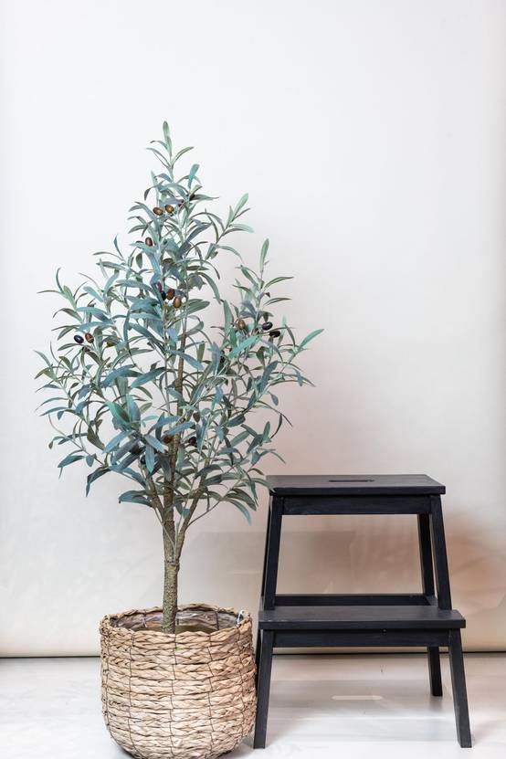 Olivier Artificiel Olea Europaea Réaliste Intérieur Décoration Zen 117 cm Vert - ComfortXL Green Living - Image 5