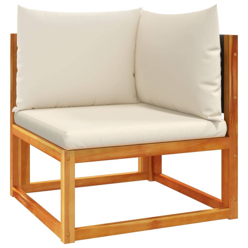 Ensemble de canapés de jardin | Canapé D'extérieur | Sofa De Jardin 3 pièces avec coussins en bois d'acacia et rotin Maison Chic - Image 4