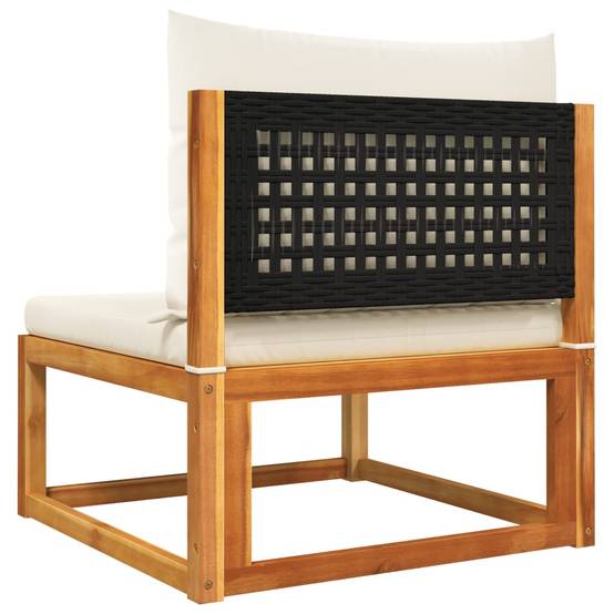 Ensemble de canapés de jardin | Canapé D'extérieur | Sofa De Jardin 3 pièces avec coussins en bois d'acacia et rotin Maison Chic - Image 7