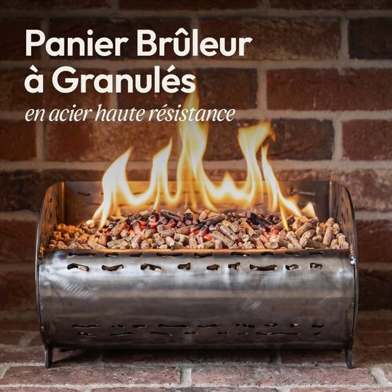 Panier Brûleur Pellets & Granulés 30cm, Cap. 5kg, Acier Brut CASABEL - Image 3