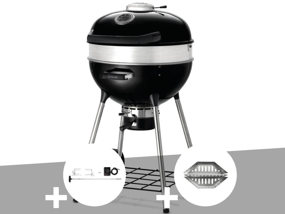 Napoleon - Barbecue à charbon Charcoal Kettle Pro 57 cm + Rôtissoire + Lot de 2 paniers à charbon - Napoleon - Image 1