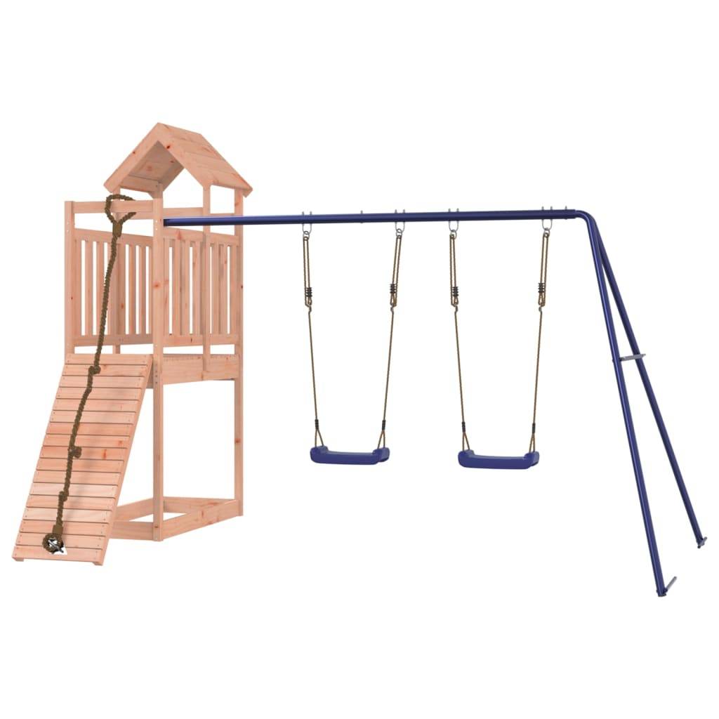 Helloshop26 - Aire de jeux d'extérieur balançoires toboggan portiques robuste 314 x 186 x 214 cm jeux jardin bois massif de douglas - Image 2
