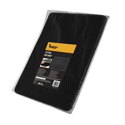 Tapis pour bac à litière Purlov 75 x 55 cm, noir, double couche, mousse EVA alvéolée - Image 10