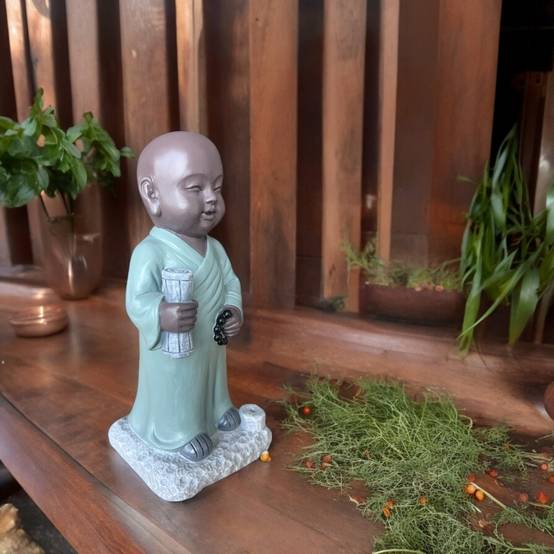 Zen Light - Statue Bouddha Porte-Encens Tripitaka -Ambiance zen et harmonieuse-figurine porte-bonheur- idée cadeaux-H22cm–Zen'Light - Image 3