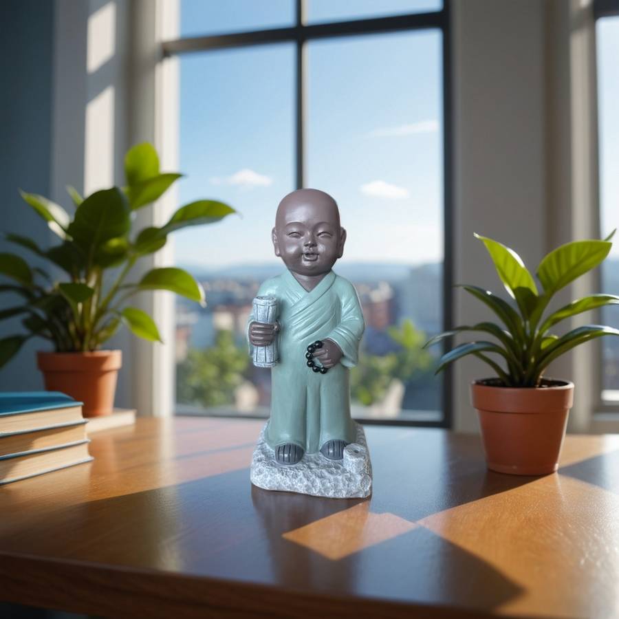 Zen Light - Statue Bouddha Porte-Encens Tripitaka -Ambiance zen et harmonieuse-figurine porte-bonheur- idée cadeaux-H22cm–Zen'Light - Image 8