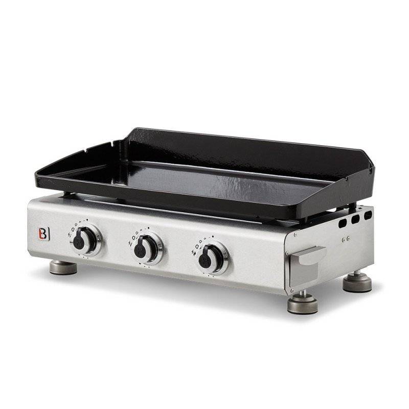 Brasero - Plancha au gaz brasero Silvia II G Inox - 3 brûleurs - 67 x 34 cm - Plaque en fonte fabriquée en France, Gris - Image 5