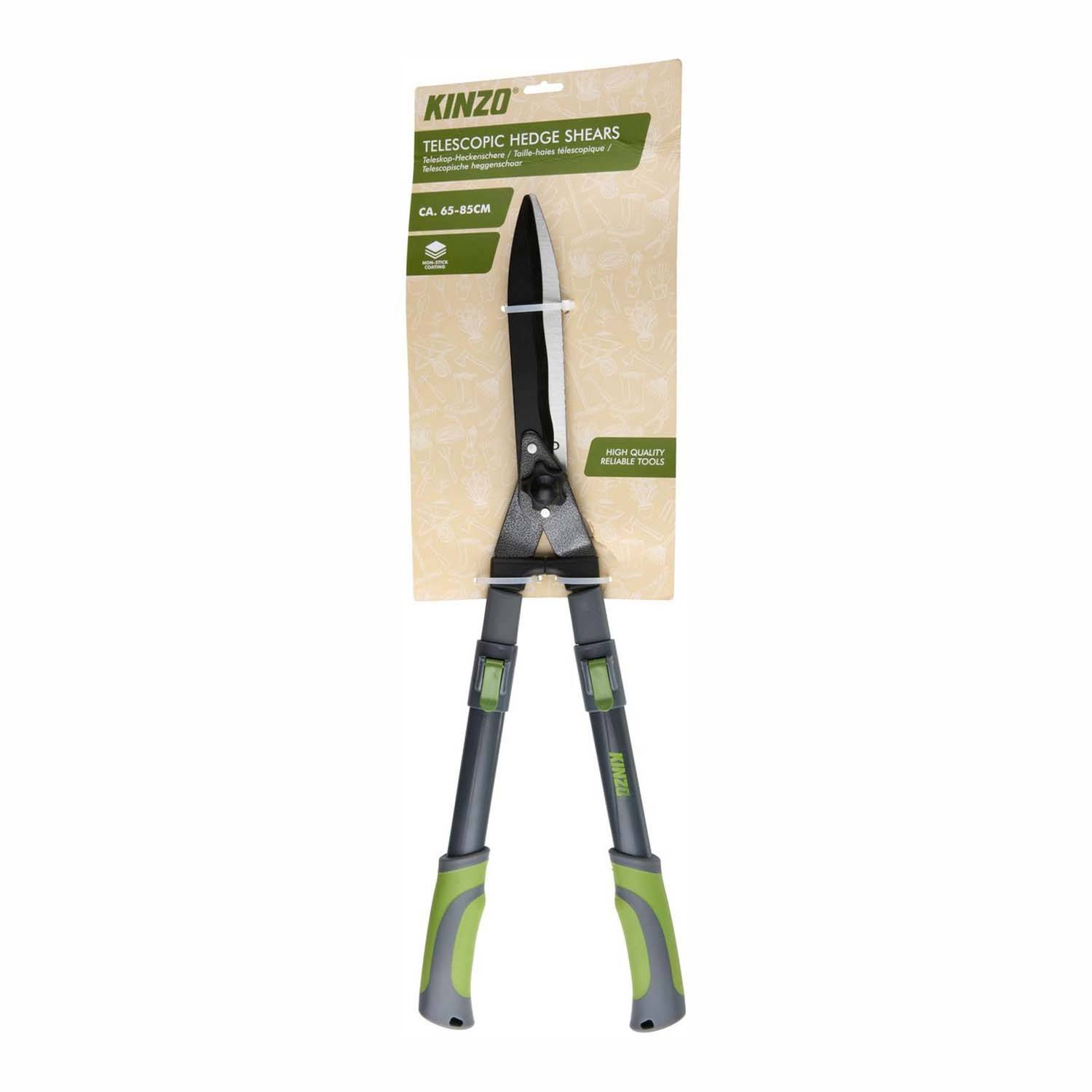 KINZO Cisailles à haies télescopiques 65-85 cm - Poignées ergonomiques ...
