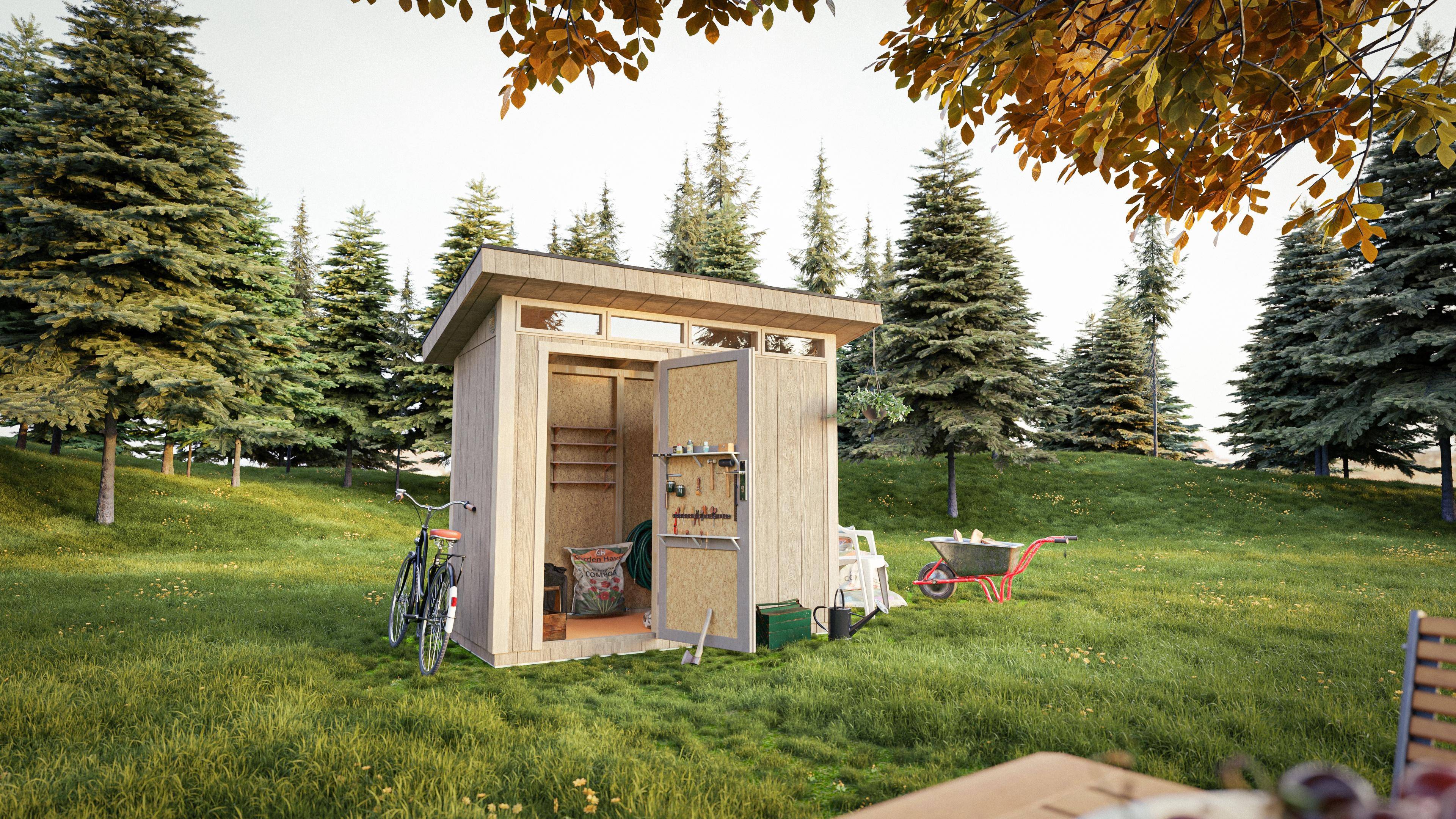 Timbela - Abri de jardin bois en panneaux LP SmartSide 3m² / L161xL293xH239 cm - Abri de jardin sans sol - Timbela M901B - Image 5