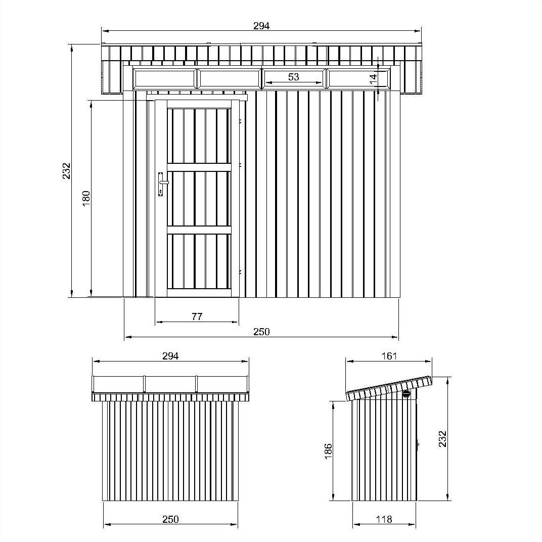 Timbela - Abri de jardin bois en panneaux LP SmartSide 3m² / L161xL293xH239 cm - Abri de jardin sans sol - Timbela M901B - Image 4