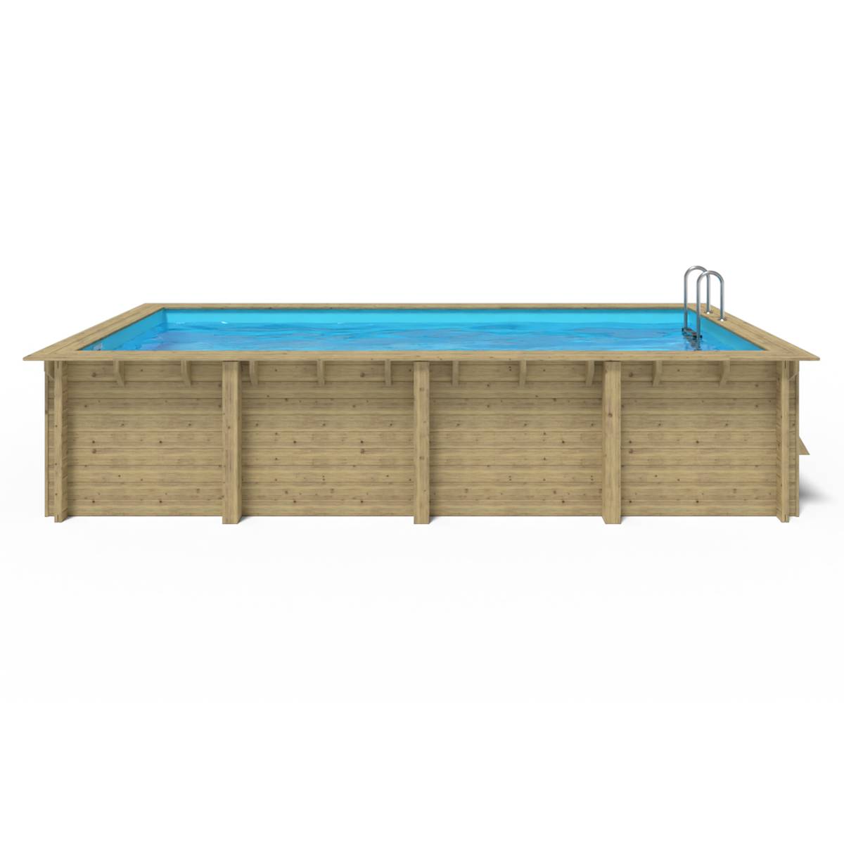 Water Clip - Piscine bois rectangulaire 620x300 cm - Rainurée languette - Filtration inclue Piscines Water Clip - Image 1
