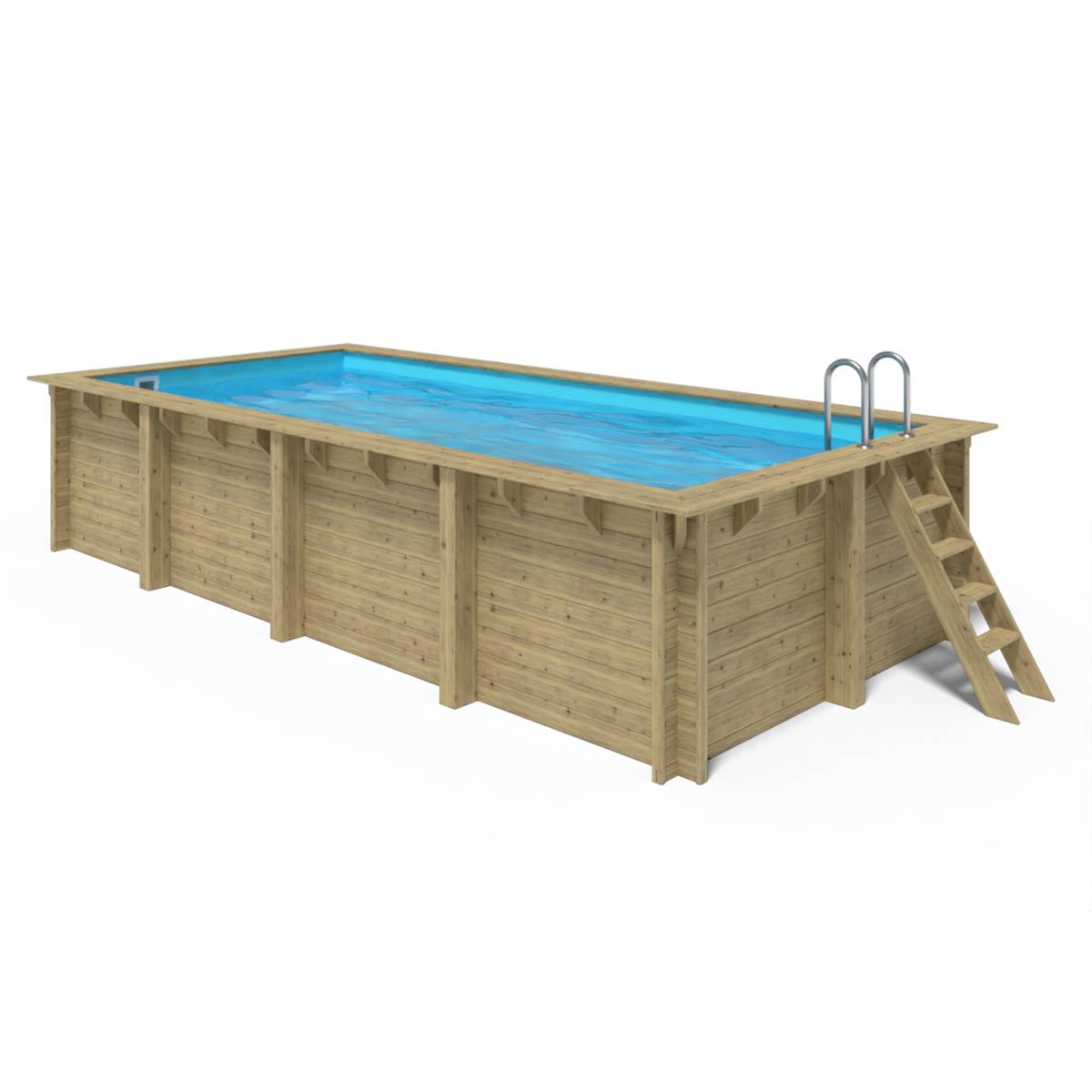 Water Clip - Piscine bois rectangulaire 620x300 cm - Rainurée languette - Filtration inclue Piscines Water Clip - Image 4