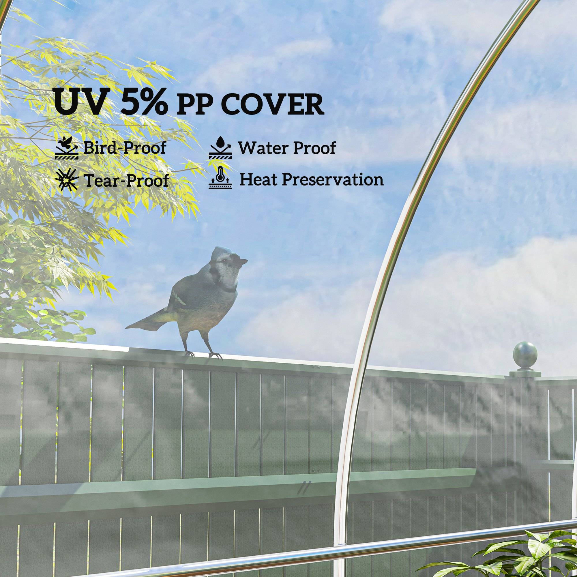 Outsunny - Bâche pour serre 6x10m imperméable résistante aux UV polypropylène 150g/m² transparent - Outsunny - Image 4