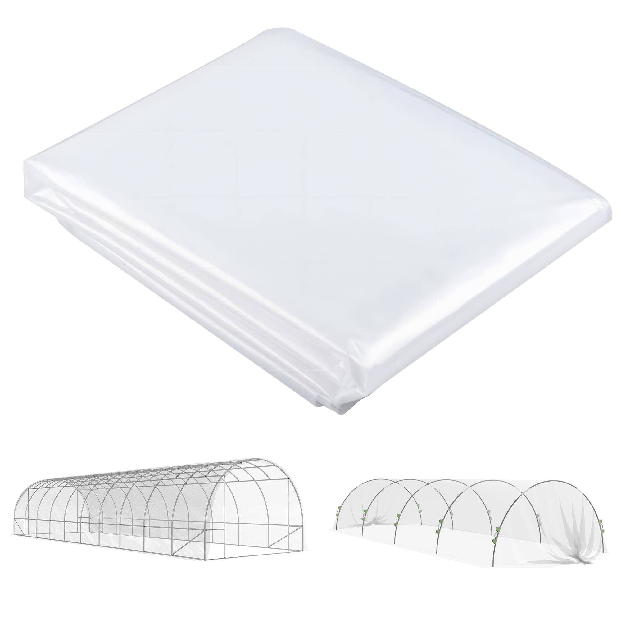 Outsunny - Bâche pour serre 6x10m imperméable résistante aux UV polypropylène 150g/m² transparent - Outsunny - Image 1