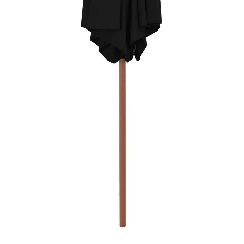 Helloshop26 - Parasol d'extérieur avec mât en bois 270 cm noir - Image 4