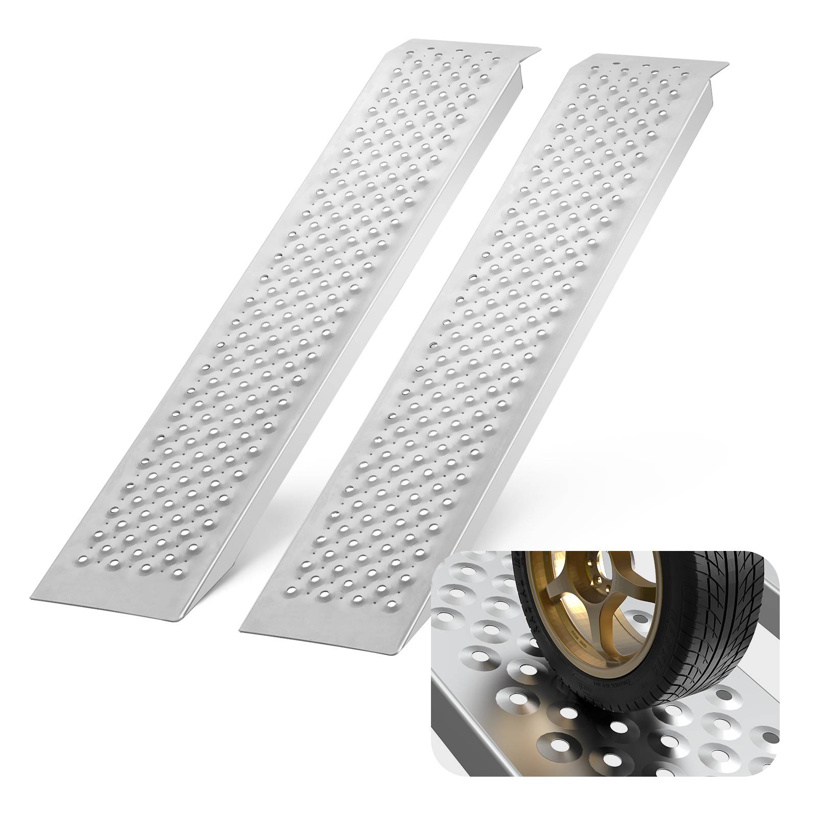 Vevor - VEVOR Rampes aluminium 47.2"x8.5", capacité 880 lb, lot de 2, pour motos, quads, remorques, tondeuses. - Image 1