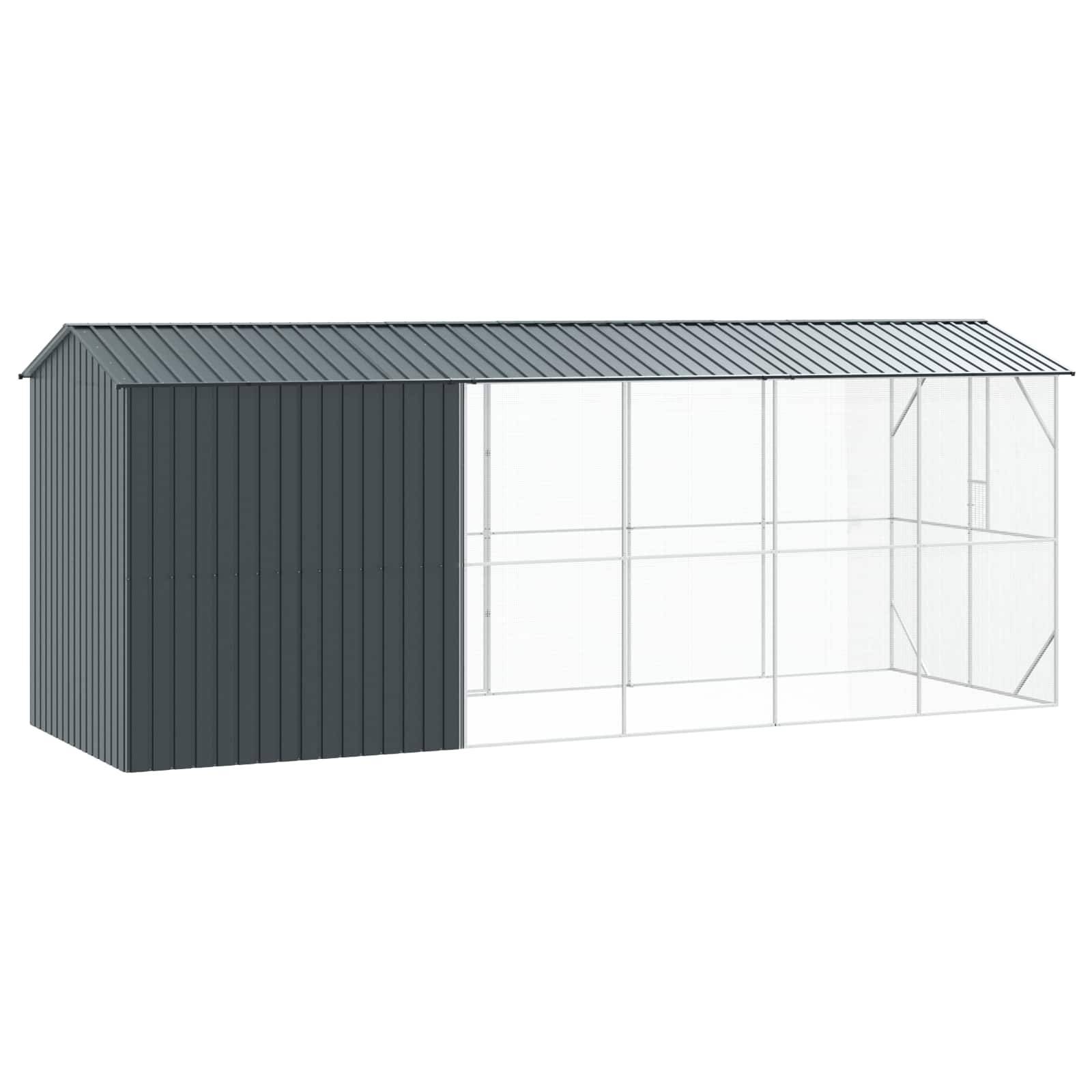 Volière Extérieure Longue Acier Galvanisé 645x208cm Anthracite - ComfortXL Outdoor Living - Image 5
