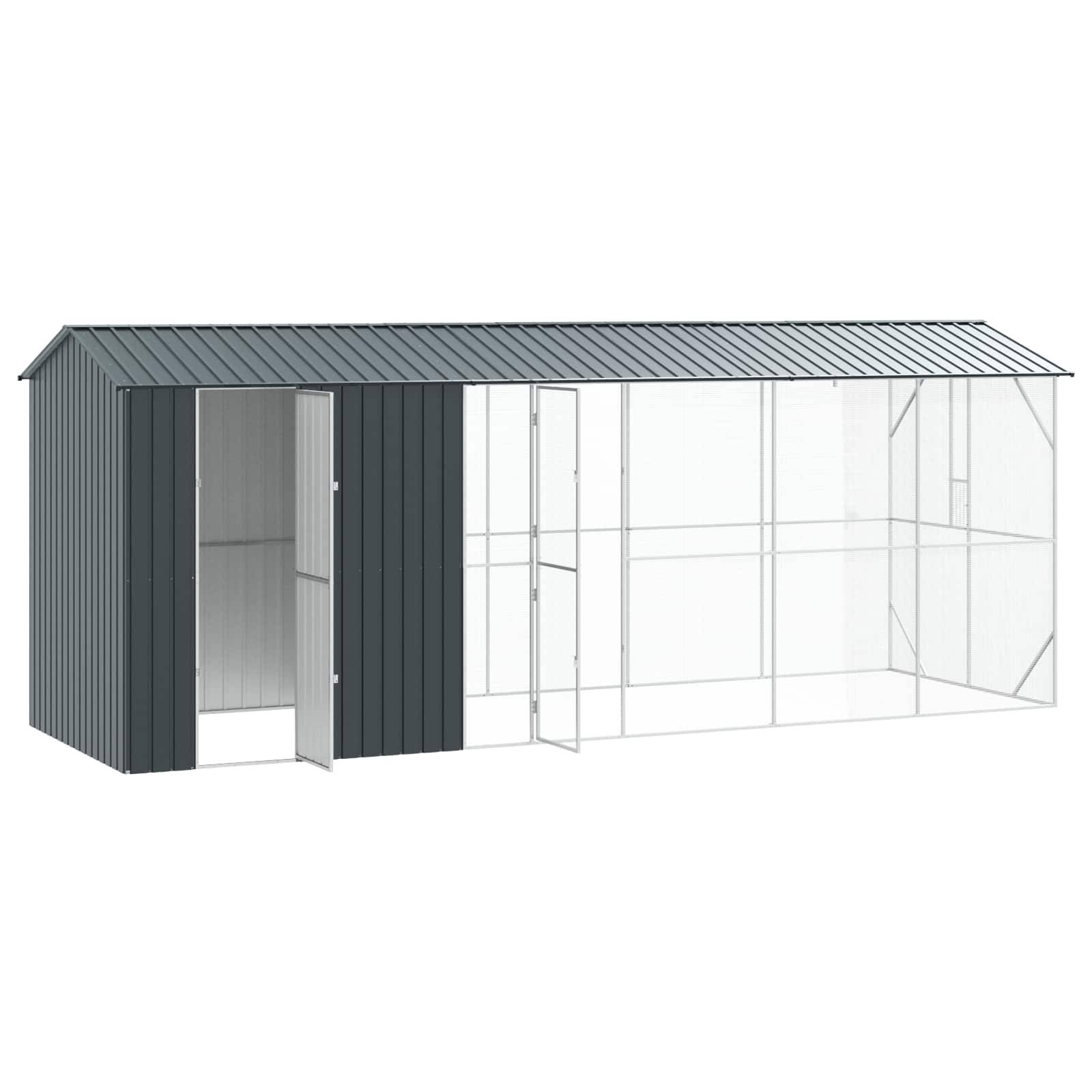 Volière Extérieure Longue Acier Galvanisé 645x208cm Anthracite - ComfortXL Outdoor Living - Image 2