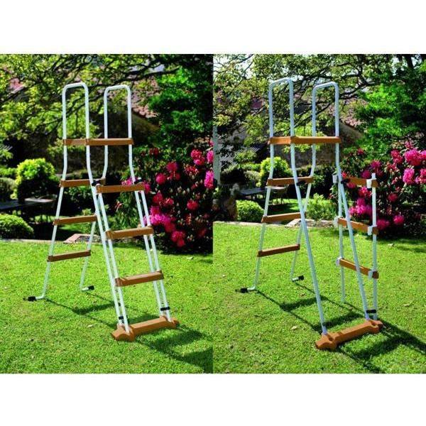 GRE - Kit Piscine hors sol acier ronde imitation bois - Ø480 x H132 cm (Livrée avec filtre a sable + échelle) - Image 3