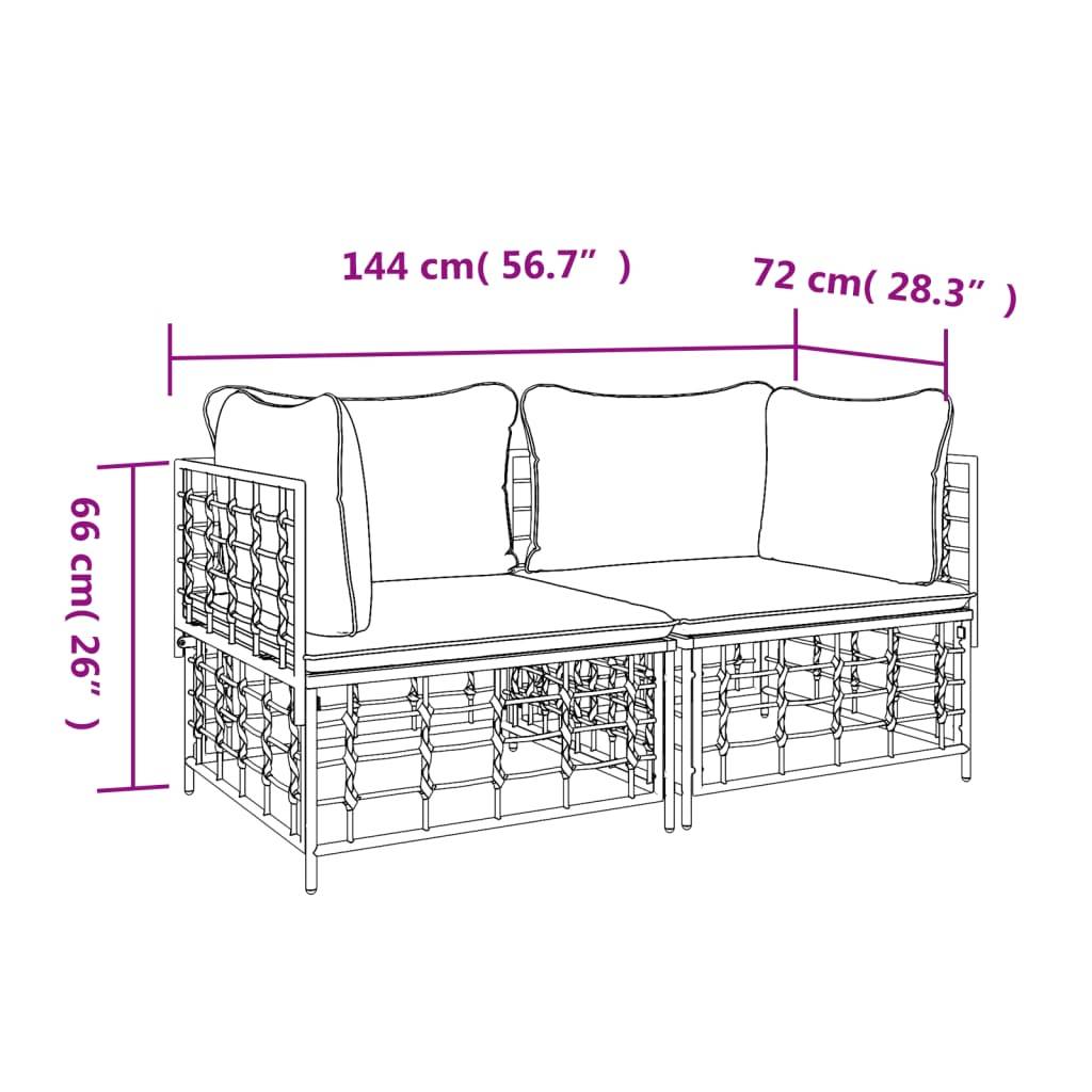 Canapés d'angle sectionnels avec coussins 2 pcs | Canapé D'extérieur | Sofa De Jardin résine tressée Maison Chic - Image 7