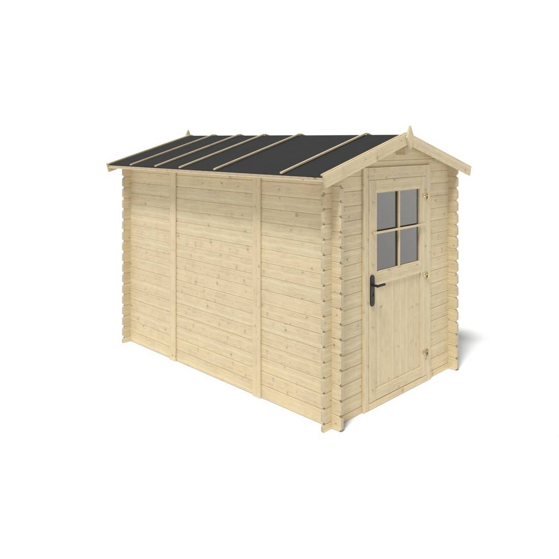 Altanka - Abri de jardin en bois - 5.7m2 - 1.9x3m - Ep. 28mm - Couleur: naturel - DOM662 - ALTANKA - Image 5