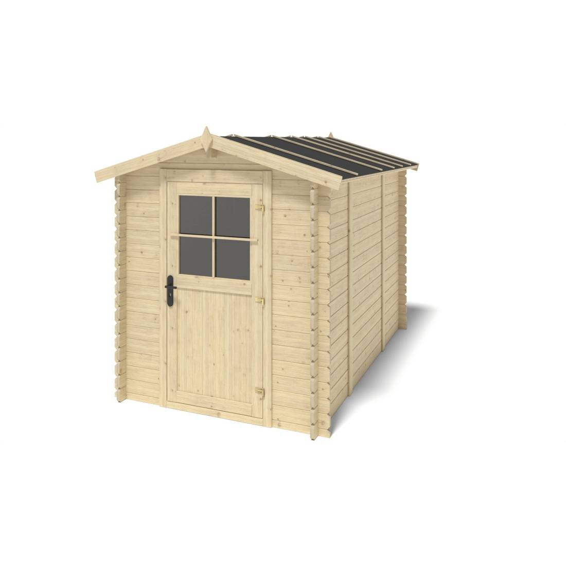 Altanka - Abri de jardin en bois - 5.7m2 - 1.9x3m - Ep. 28mm - Couleur: naturel - DOM662 - ALTANKA - Image 2