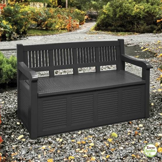 Directachat56 Banc de Jardin Bois, avec Coffre de Rangement intégré Directachat56 Banc de Jardin Bois, avec Coffre de Rangement intégré