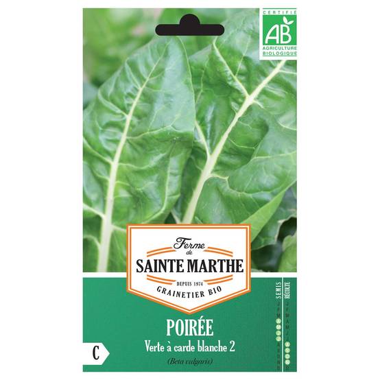 Poirée Verte à Carde blanche 2 Bio - Ferme de Sainte Marthe le sachet de 150 graines environ (2.9g)