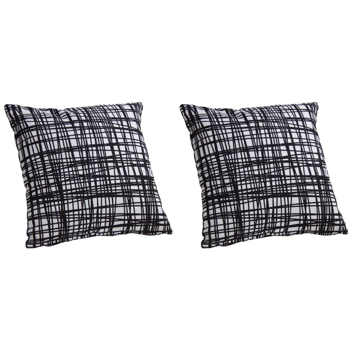 Aubry Gaspard - Housse de coussin en coton (Lot de 2) Rayé