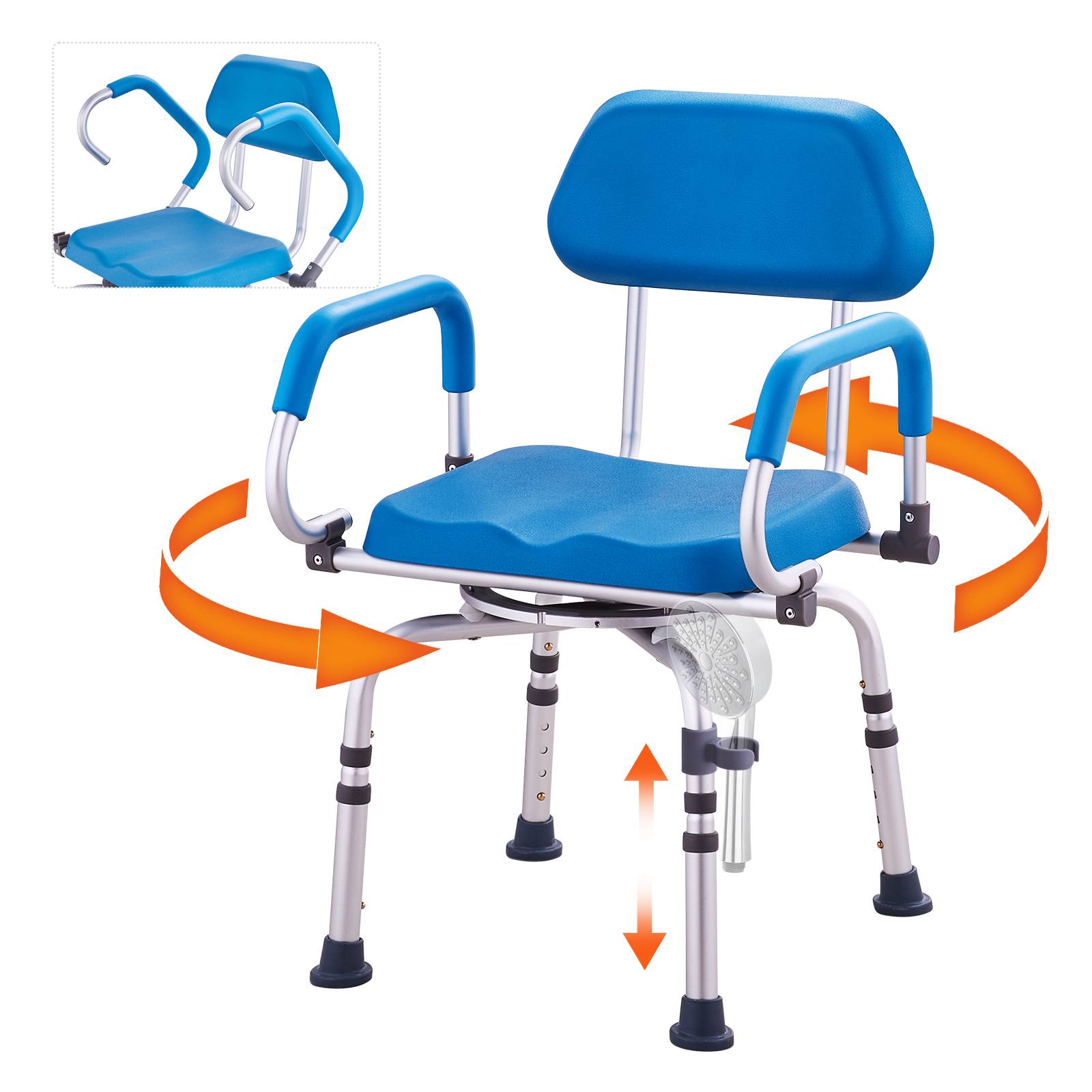 Vevor - VEVOR Chaise douche pivotante 360°, siège réglable/rembourré, antidérapant, capacité 300kg, pour personnes âgées. - Image 1