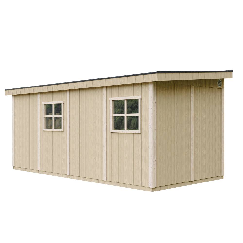 Timbela - Abri de Jardin Qualité Premium 11,47 m² / H231x248x530 cm avec plancher e paroi latérale - Timbela M940-CAVERN STEEL - Image 4
