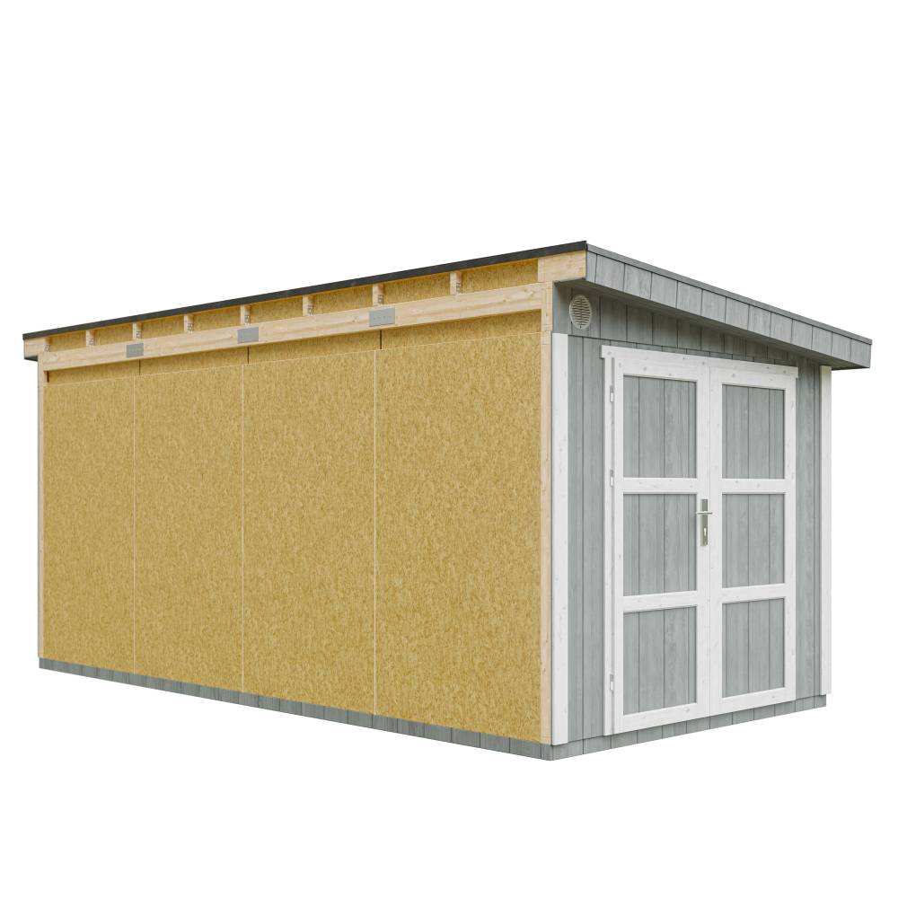 Timbela - Abri de Jardin Qualité Premium 11,47 m² / H231x248x530 cm avec plancher e paroi latérale - Timbela M940-CAVERN STEEL - Image 3