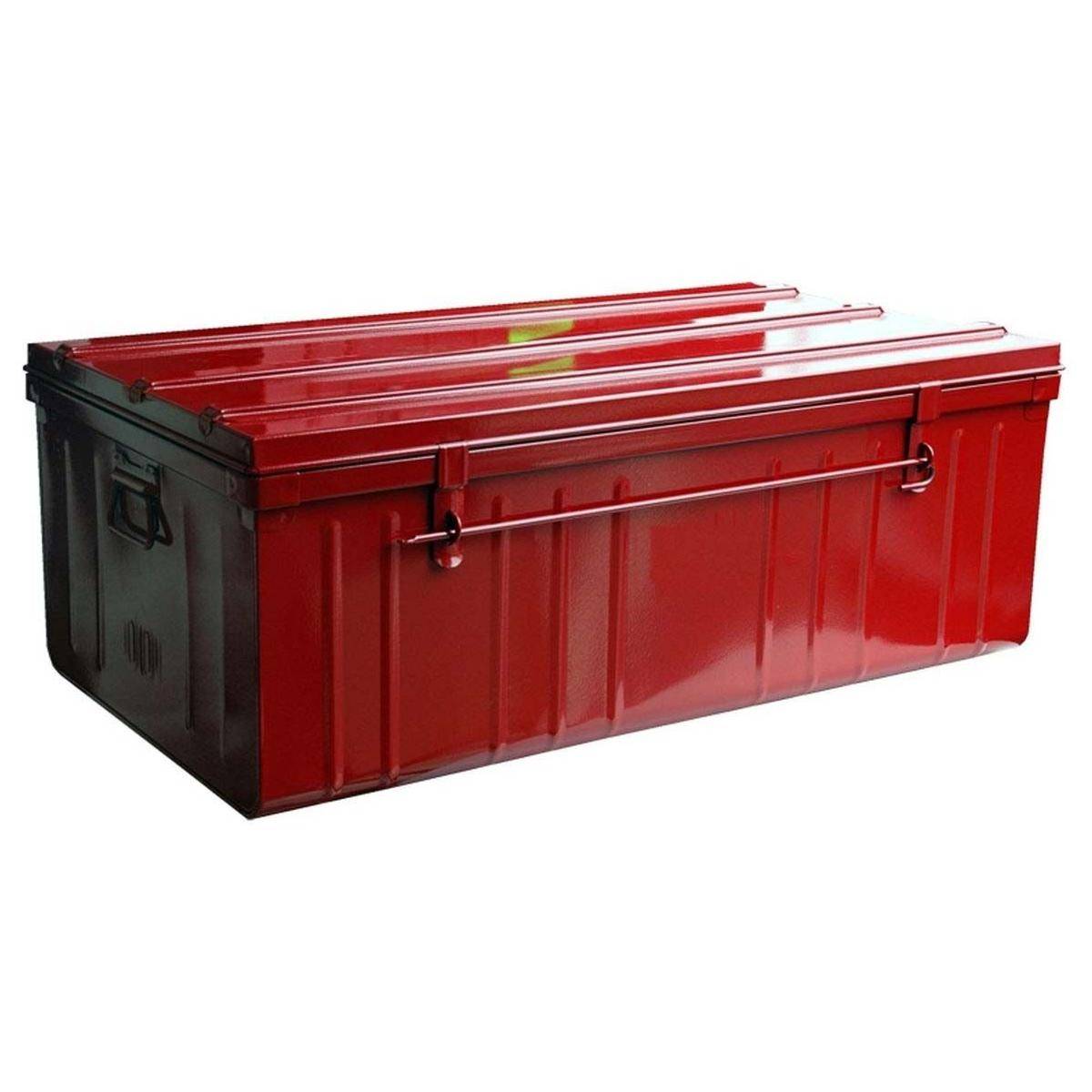 Pierre Henry - Malle de rangement en métal rouge 175 litres - Image 1