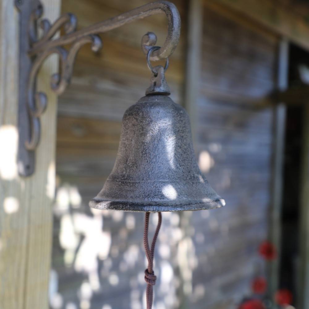 Cloche de jardin de porte ancienne en fonte marron 29 x 26 cm Chemin de campagne - Image 3
