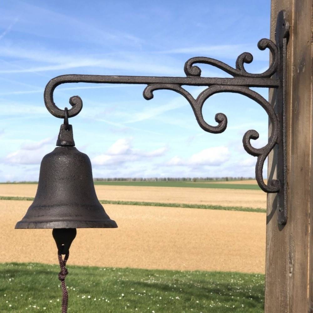 Cloche de jardin de porte ancienne en fonte marron 29 x 26 cm Chemin de campagne - Image 7