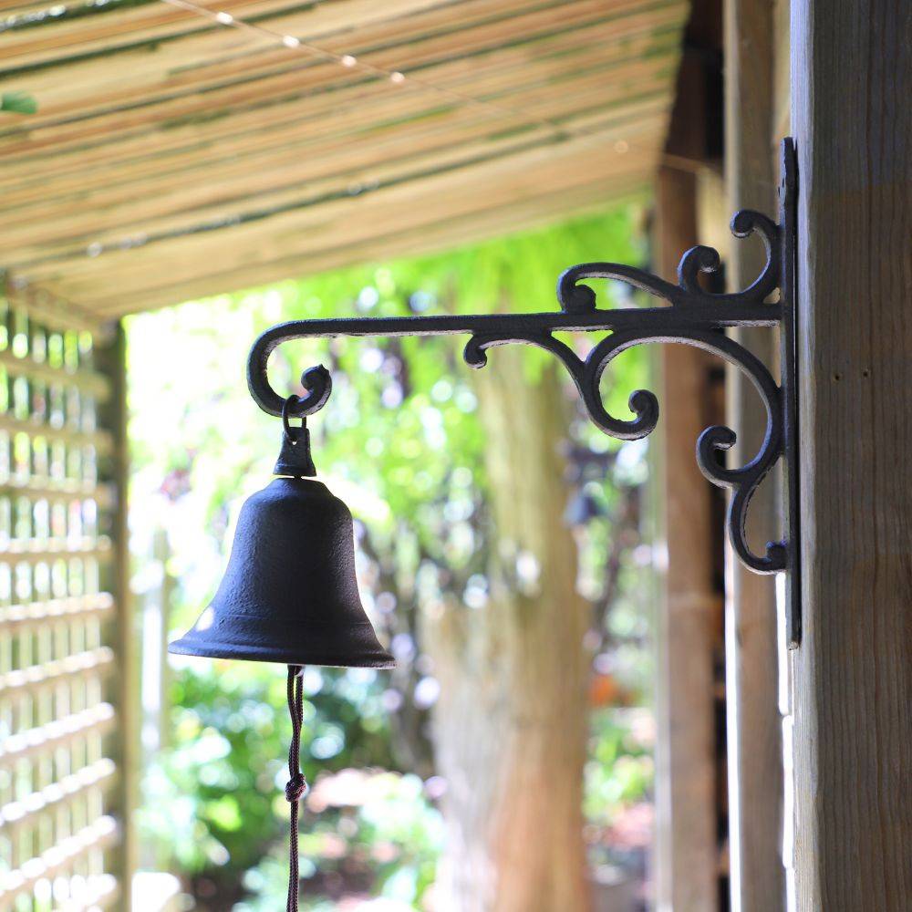 Cloche de jardin de porte ancienne en fonte marron 29 x 26 cm Chemin de campagne - Image 2