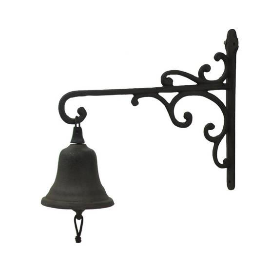 Cloche de jardin de porte ancienne en fonte marron 29 x 26 cm Chemin de campagne - Image 1