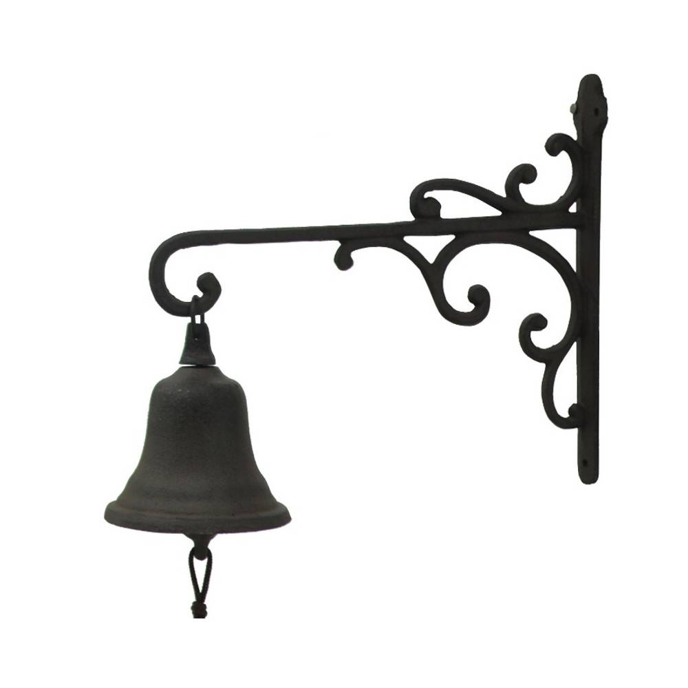 Cloche de jardin de porte ancienne en fonte marron 29 x 26 cm Chemin de campagne - Image 1
