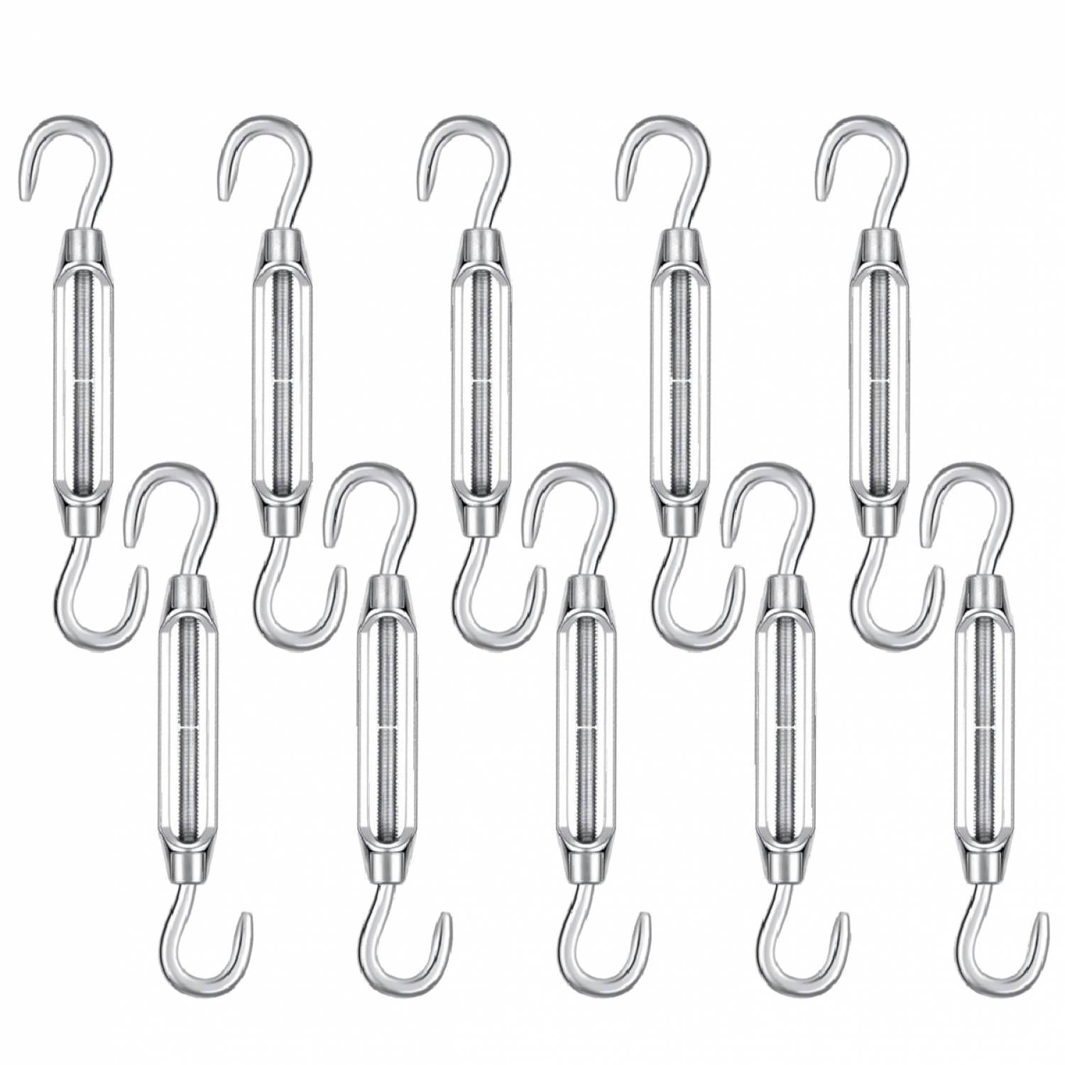 Linxor - Lot de 10 tendeurs de fil réglables en acier inoxydable - Double crochets - M4 - Linxor - Image 1