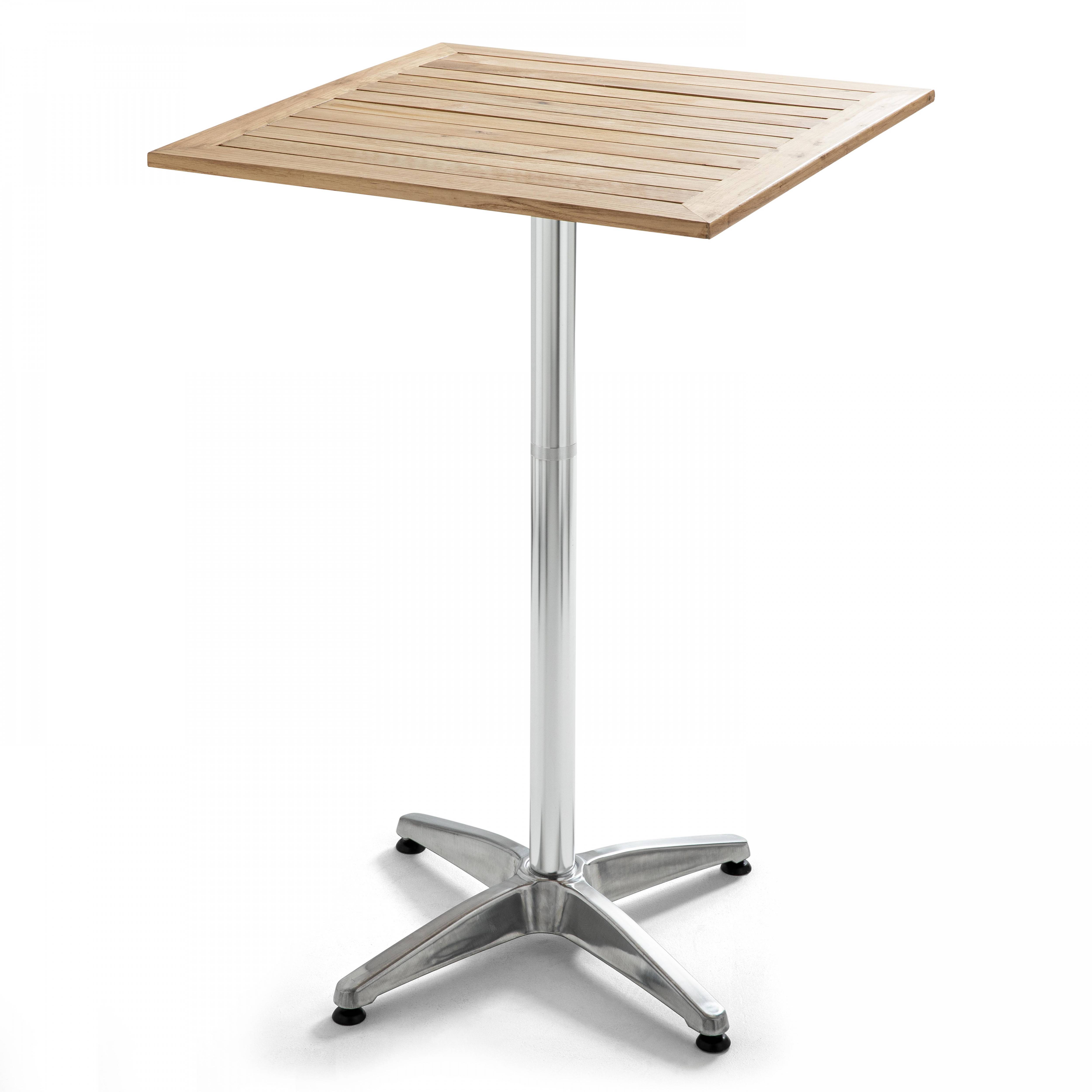 Oviala - Table haute mange debout carrée en aluminium et bois Soho - Oviala - Image 1