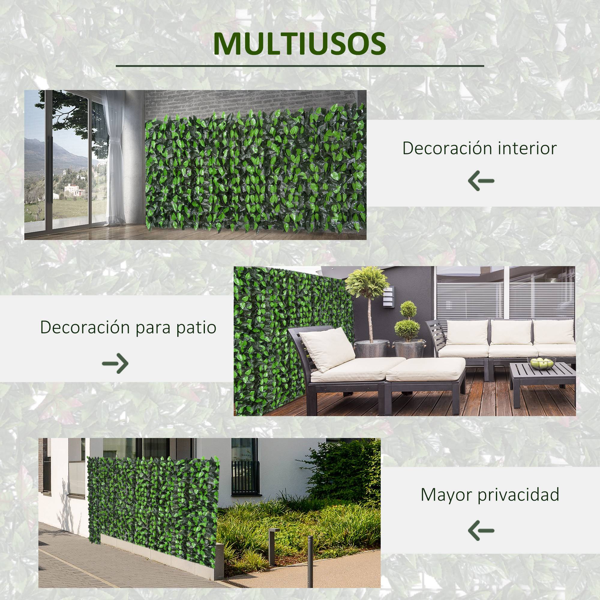 ComfortXL - Haie artificielle en PE 300 x 100 cm verte pour balcon jardin et mur décoratif - ComfortXL Outdoor Living - Image 9