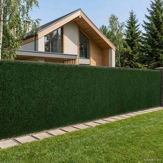 Clôture artificielle PVC et acier vert foncé 400 x 150 cm - PANGIVO