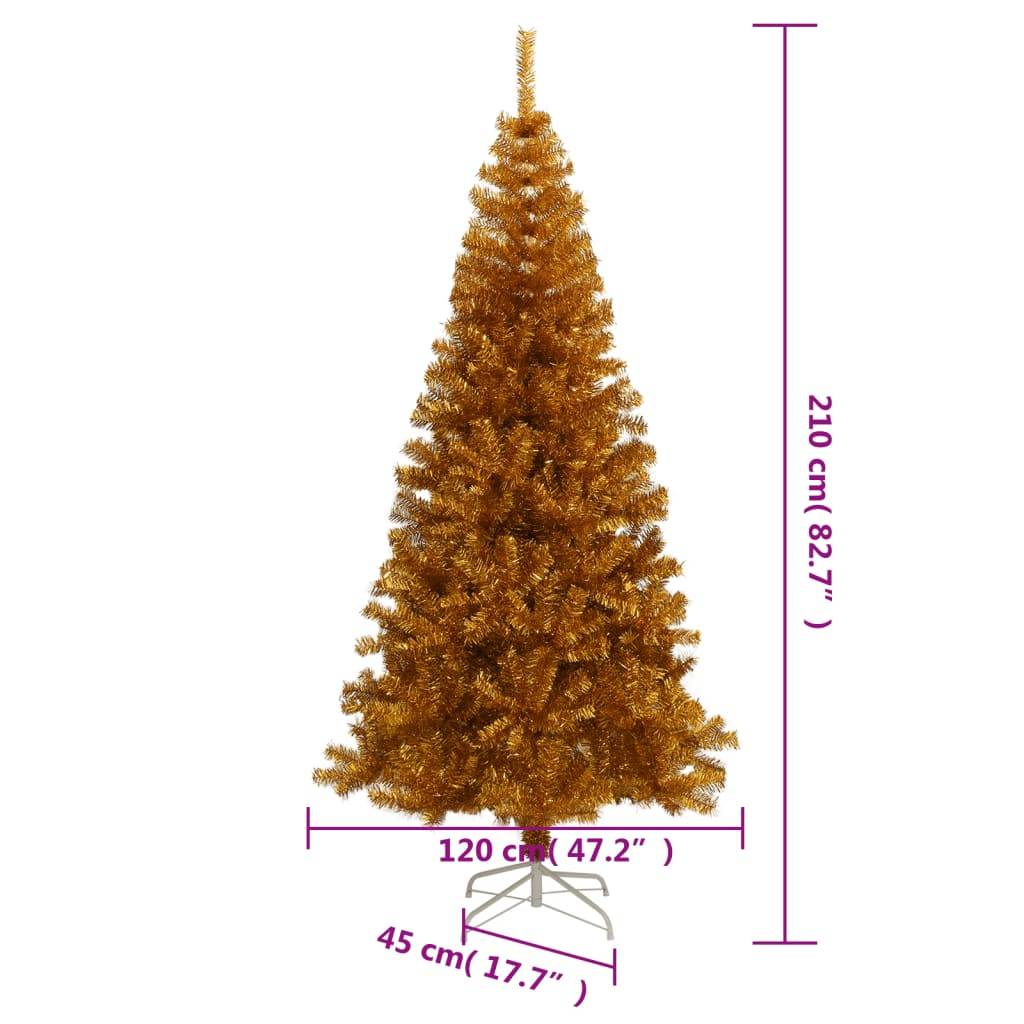 Vidaxl - Sapin de Noël artificiel avec support Doré 210 cm PET vidaXL 321011 - Image 3