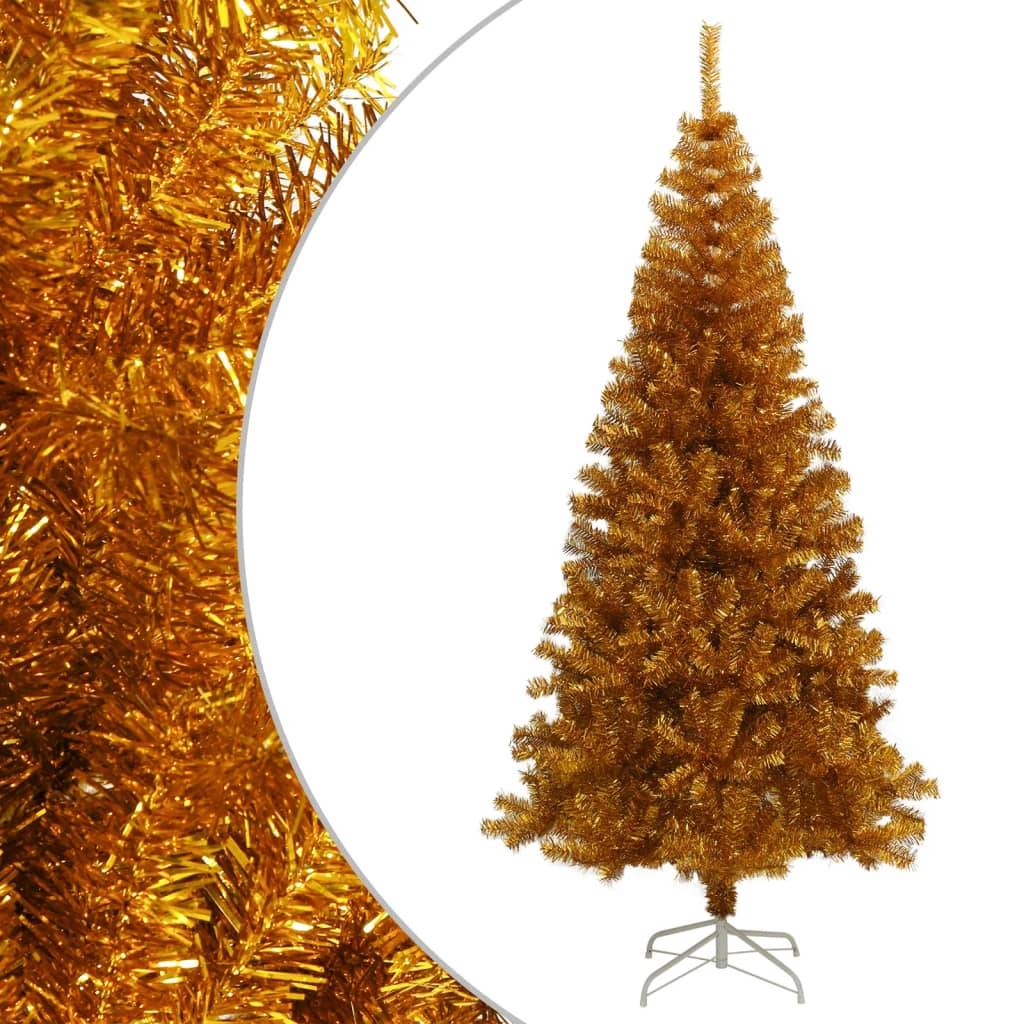 Vidaxl - Sapin de Noël artificiel avec support Doré 210 cm PET vidaXL 321011 - Image 1