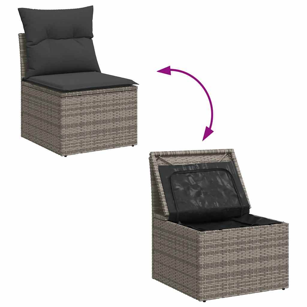 ComfortXL - Salon de jardin 5 places gris résine tressée avec table bois relevable et rangement modulable – ComfortXL Outdoor Living - Image 6