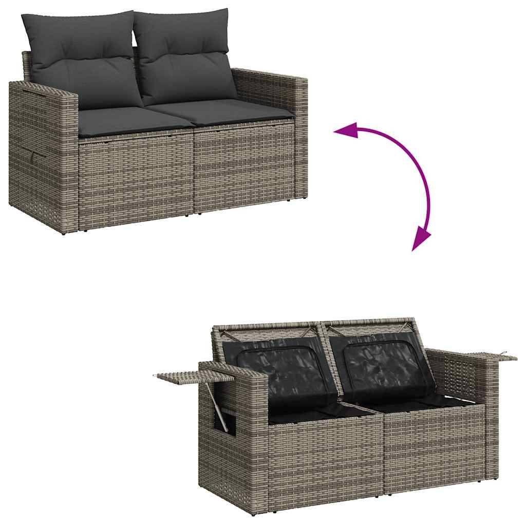 ComfortXL - Salon de jardin 5 places gris résine tressée avec table bois relevable et rangement modulable – ComfortXL Outdoor Living - Image 7