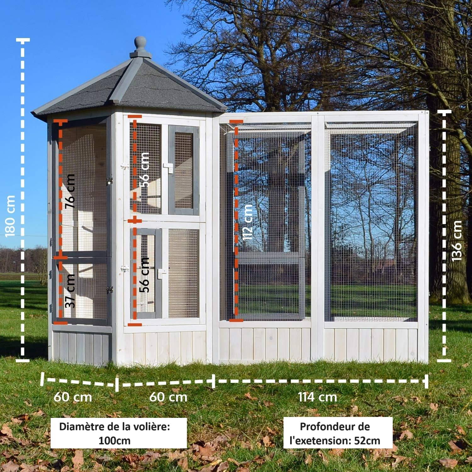 Volière Cage à oiseaux en bois de haute qualité Maison principale et Extension Modèle Luise 309et 310 - Image 5
