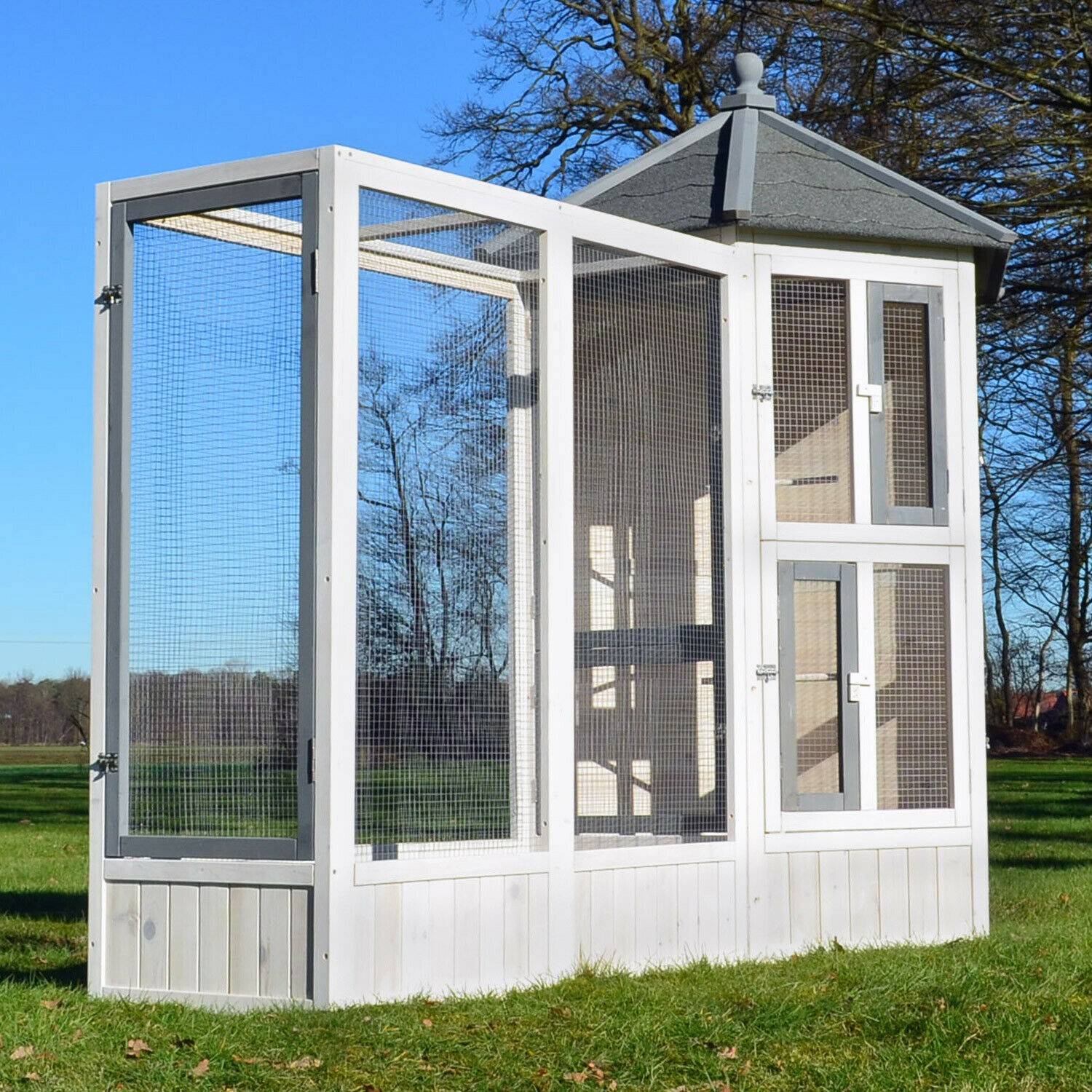 Volière Cage à oiseaux en bois de haute qualité Maison principale et Extension Modèle Luise 309et 310 - Image 2