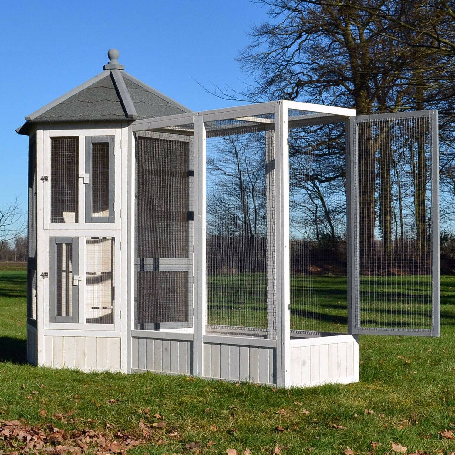 Volière Cage à oiseaux en bois de haute qualité Maison principale et Extension  Modèle Luise 309et 310 - Image 1