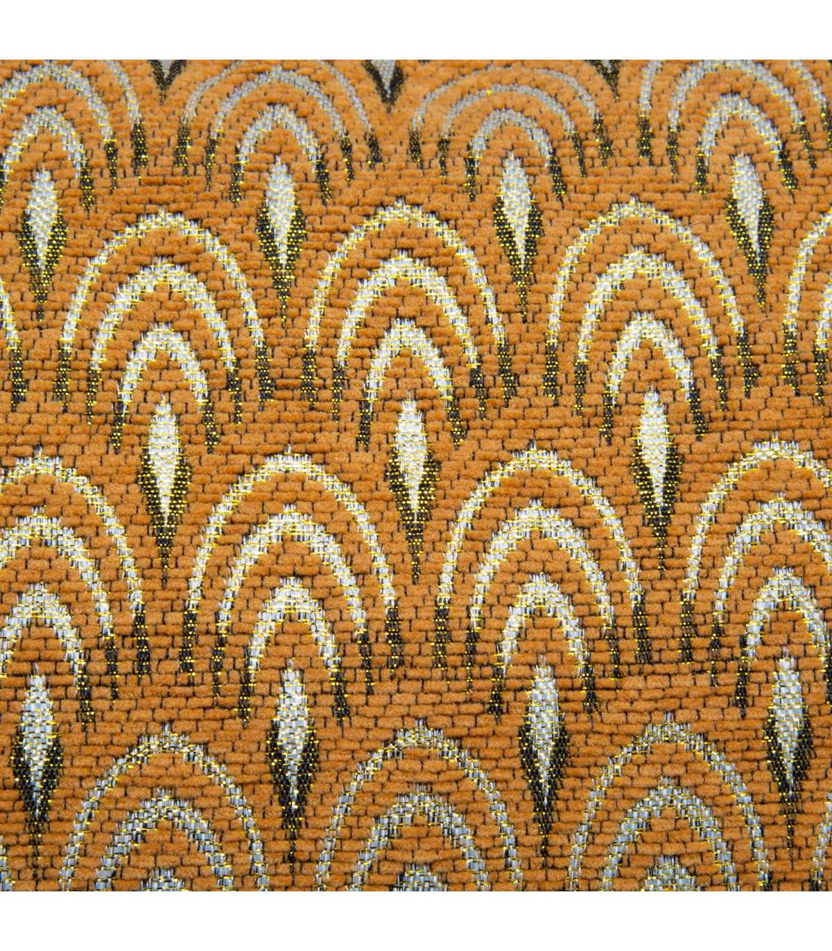Coussin déhoussable Jacquard Ocre avec pompons 30 x 50 cm - Image 4