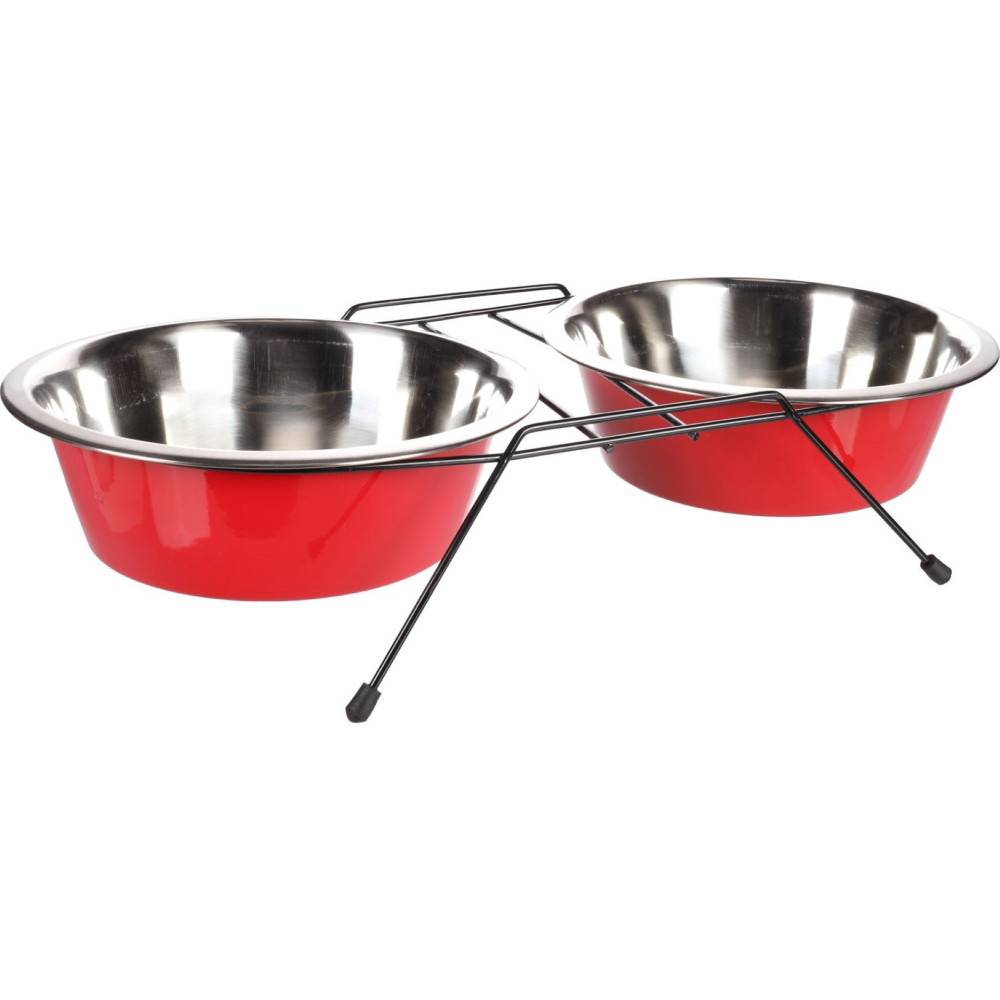 Flamingo - Ecuelle duo ø 25 cm 2500 ml avec support Arjun XL pour chien - Image 1